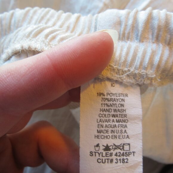 Unbranded Almond Pants Crinkle Wide Leg Elastic Waist Evening Formal Size Large - Picture 6 of 6